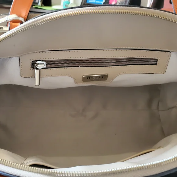 NICOLI Tan and Orange Satchel with Structured Design - Picture 5 of 16